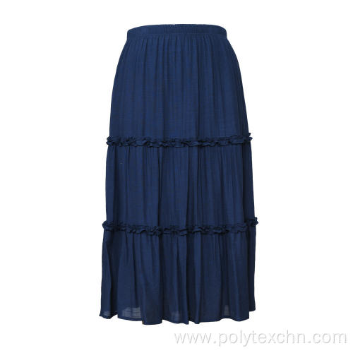 Wrinkle Skirts Women Three Section Patchwork Skirt